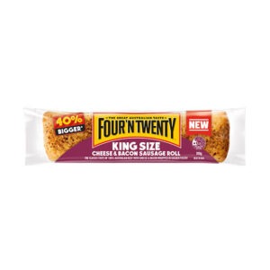 FOUR N TWENTY - SAUSAGE ROLL KING SIZE - CHEESE BACON - 180GMS - 24PK